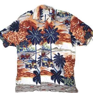 Thumbs up sportswear Hawaiian button up shirt size large.